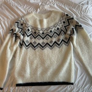 Mayoral Black and White Crew Neck Sweater with Zigzag Design